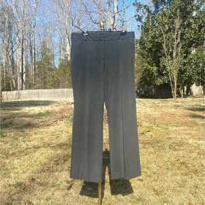 Talbots Dark Grey Twill Curvy Wide Leg Pleated Trousers